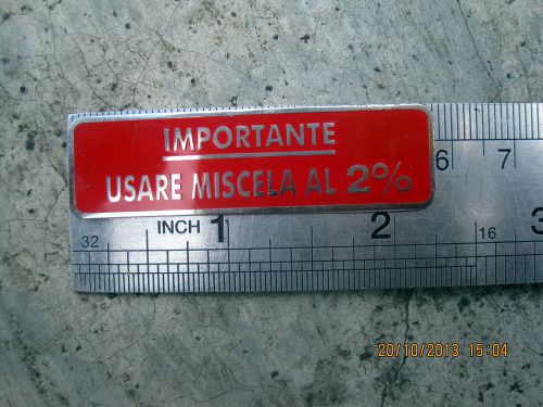 Vespa petrol cap plate 2% importante vba vnb vbb 125 150  all state red ss 50 90