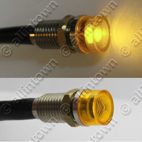 2 amber led 12v indicator lights pilot dash signal toggle bulbs instrument light