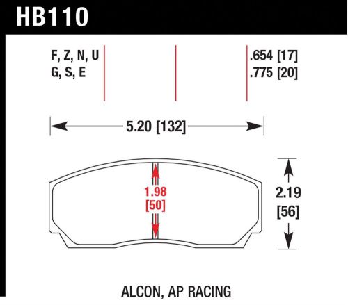 Hawk motorsports hb110u.654 dtc-70 brake pad for ap racing