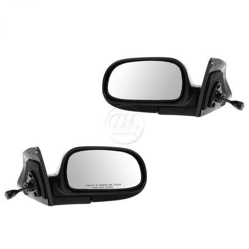 Manual remote mirror left driver right pass pair set for 93-97 toyota corolla