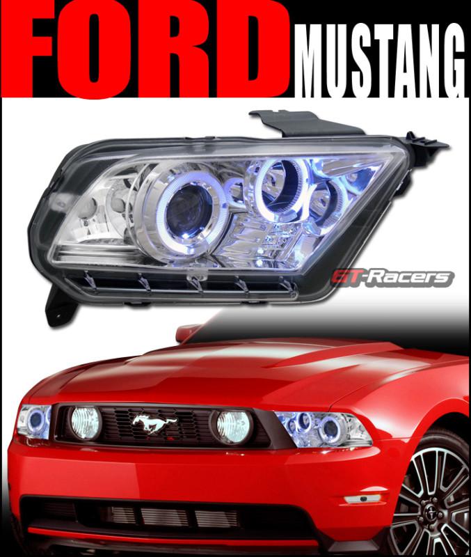 Chrome drl led halo projector head lights signal 2010-2012 ford mustang v6 v8 gt