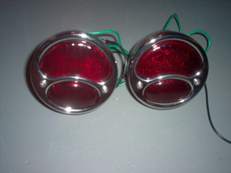  pair ford model "a" replica taillights dark red   