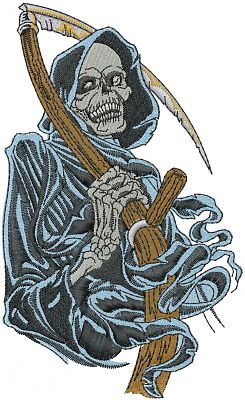 Grim reaper biker patch approx. 5.7&#034; x 3.5&#034;