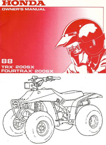 1988 honda trx200sx fourtrax 200sx atv owners manual -trx 200 sx-honda-trx200