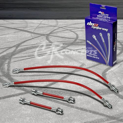 High performance stainless steel braided brake line 93-98 vw golf/jetta red