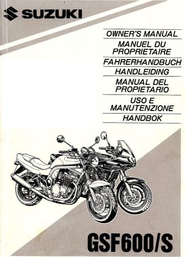 1996 suzuki gsf600/s bandit multi-language owners manual-gsf 600 s-gsf600s