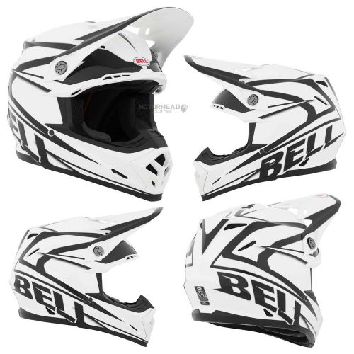 Bell helmet moto-9 tracker black white large adult mx motocross off road