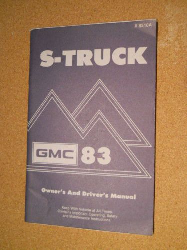 1983 gmc s-truck ~ factory owners manual ~ operators manual