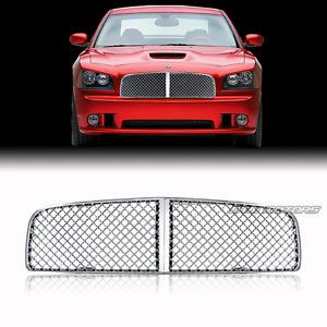 Mesh style chrome finish abs plastic front grille for 2006-2010 dodge charger