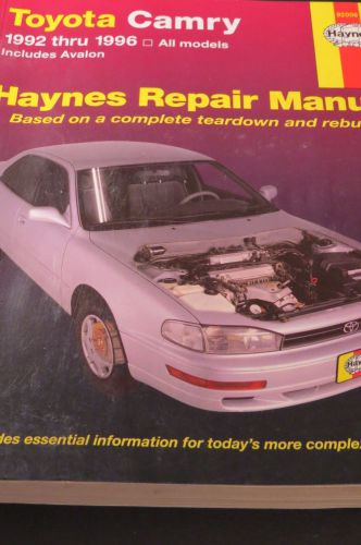 1992 thru 1996 toyota camry avalon repair manual by haynes teardown rebuild