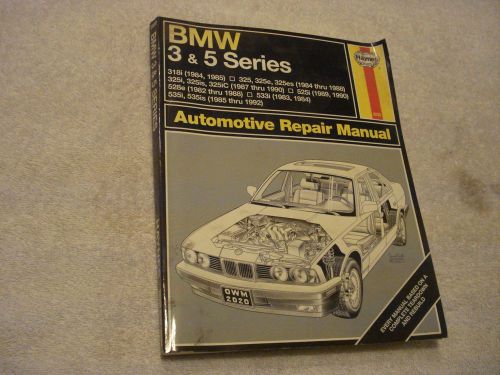 Haynes auto repair manual for 1982-1992 bmw 3  &amp; 5 series