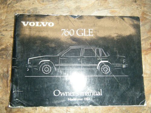 1983 volvo 760 gle original factory owners manual operators book