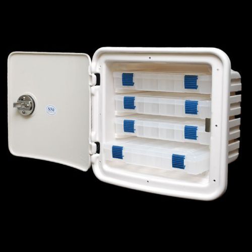 Tracker marine 135678 ssi off white 12 x 11 inch plastic boat hatch tackle box