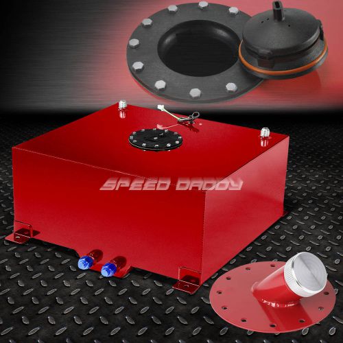 20 gallon red coated aluminum fuel cell gas tank+level sender+45° fast fill neck