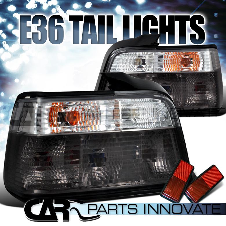 92-98 e36 3-series 4dr 318i 325i 328i m3 tail lights rear brake lamp smoke clear