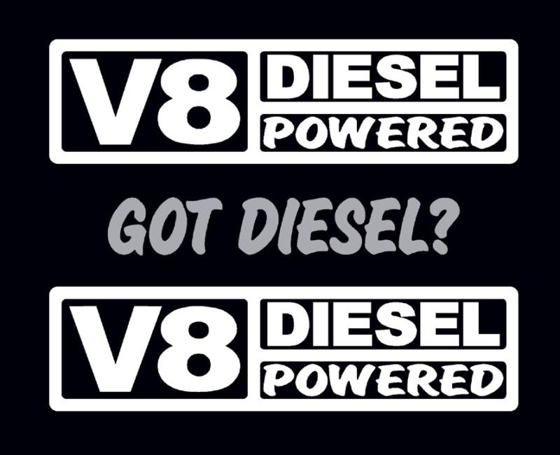 2 diesel powered v8 decals 2 chrome got diesel powerstroke duramax emblem badge