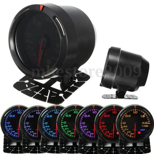 7-colors led universal 60mm 2.36&#039;&#039; car turbo boost meter gauge somke lens 12v