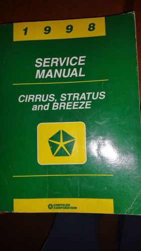 1998 factory service manual, cirrus, stratus, and breeze, chrysler corporation