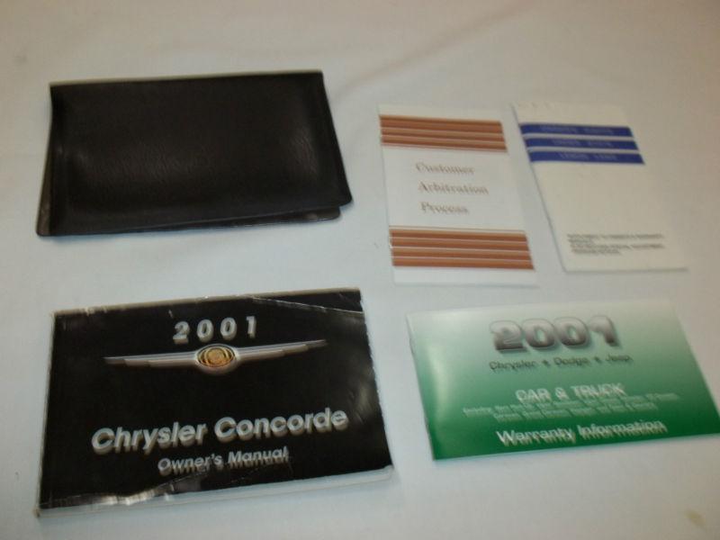 2001 chrysler concorde owner' manual 5/pc.set & black chrysler factory case. oem