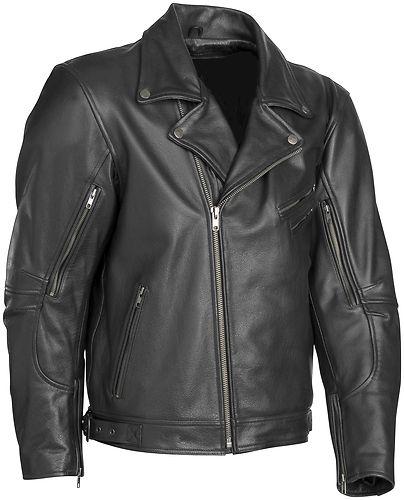 New river road mens caliber leather motorcycle jacket, black, us-42