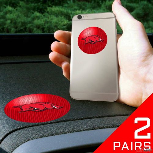 Fanmats - 2 pairs of university of arkansas dashboard phone grips 13074