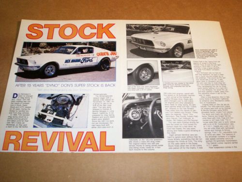 68 1968 dyno don nicholson 428 cj cobra jet mustang drag car magazine article
