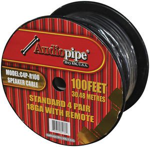 Speed cable 100&#039; 9 wire; 4pr. spkrs + remote audiopipe c4pr100 wire