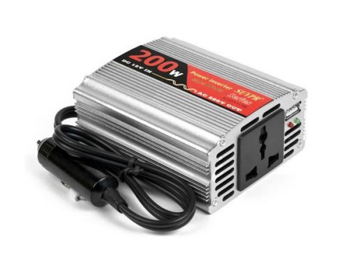 12v dc to 220v ac w/ 5v usb output for cell phone laptop 200w car power inverter