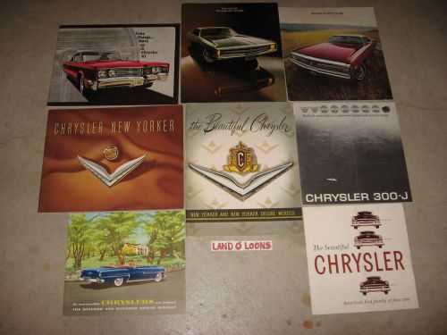 1953 1954 1963 300j 1967 1969 1970 chrysler sales brochure/manual lot/8