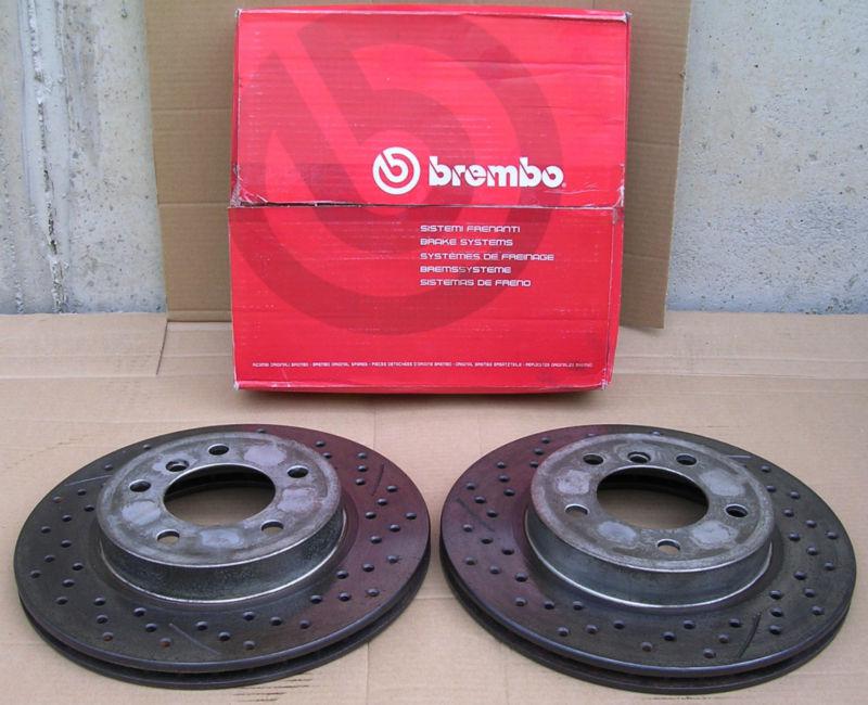 Brembo drilled slotted front brake rotor set (fit: bmw 325i 2001), hardly used