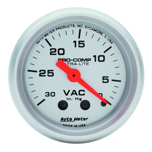 Auto meter 4384 gauge 2&#034; vacuum gauge 30in. hg mech.