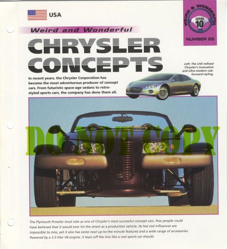 Chrysler concepts weird and wonderful brochure specs group 10, no 24
