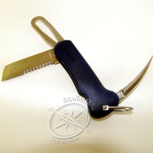 Osculati folding sail knife stainless steel blue handle 65mm
