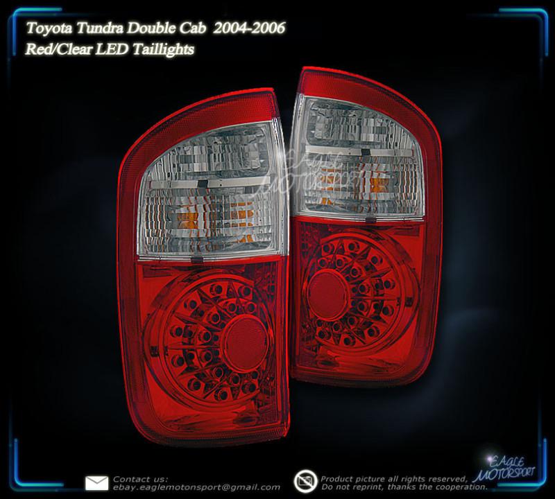 2004-2006 toyota tundra double cab red led tail lights lh rh rear lamps assembly