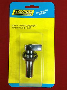 Gas tank vent fits 5/8&#034; hose chrome boat marine seachoice 23011