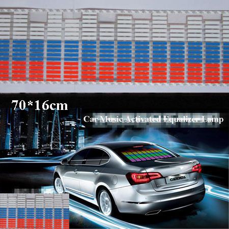 70cm bright russia flag 3colors car sound music activated equalizer flash light