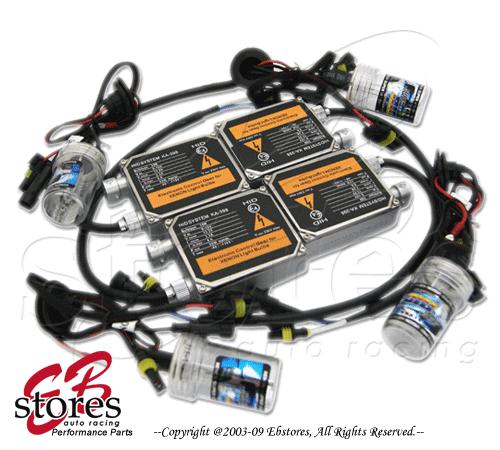 2 set 55w xenon hid kit combo 6000k diamond white (h7 low + h9 high beam)