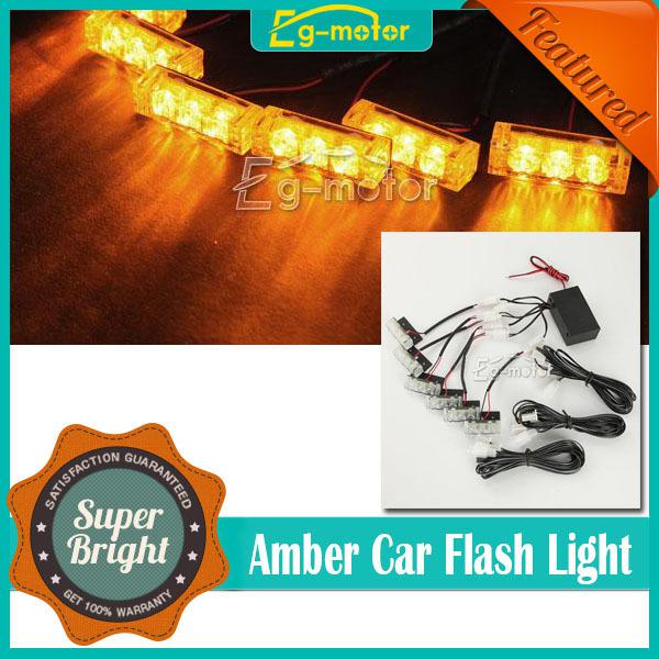 Amber 18- led car vehicle truck flashing strobe flashing decorate lights 3-modes