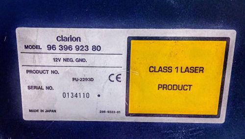 Clarion digital audio 6-disc cd changer model: 96 396 923 80