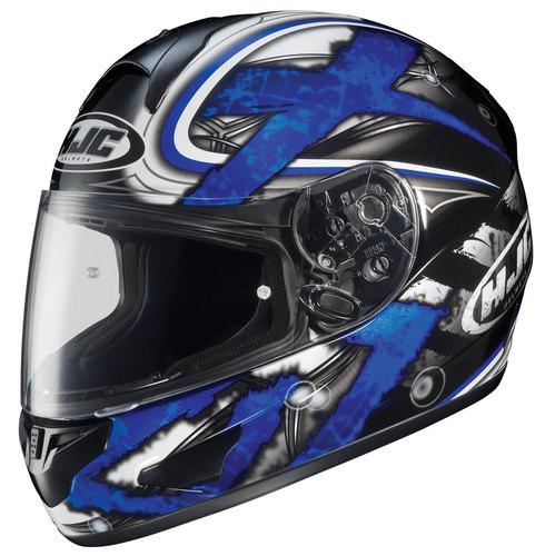 Hjc cl-16 shock motorcycle helmet black, dark silver, blue 2xl