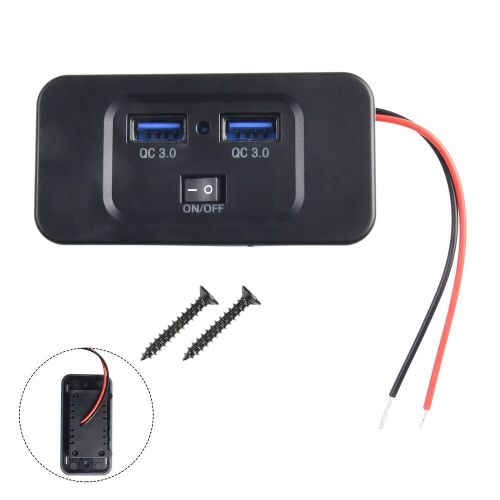 12v-24v qc 3.0 dual usb car fast charger socket power outlet panel mount/ new