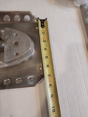 Stainless steel mast plate for sailboat.