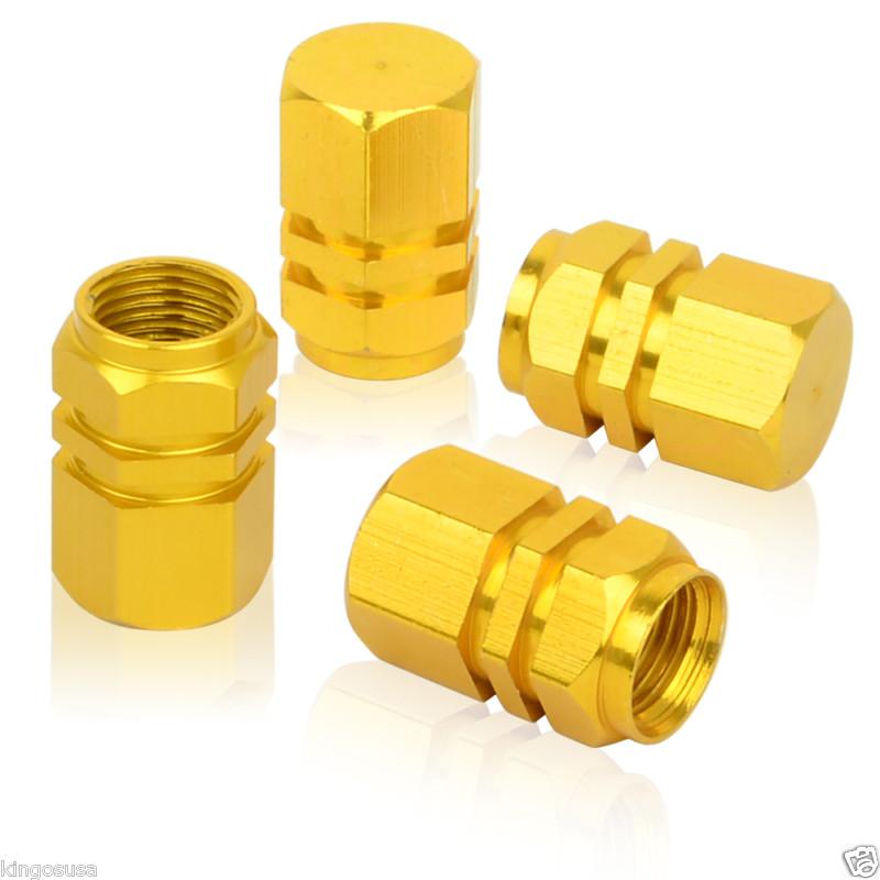 4 pcs universal fit car tire rim wheel golden metal valves stems caps us seller