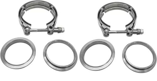 2pair 3.0&#034; inch exhaust clamp kit stainless v band v-band set heavy duty clamp