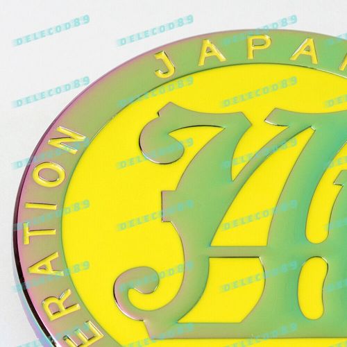 Japan automobile federation yellow-neo jaf metal emblem badge cars front grille