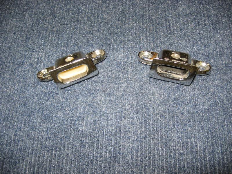 68 to 82 original corvette t-top, center alignment housing hardware, pair (2)