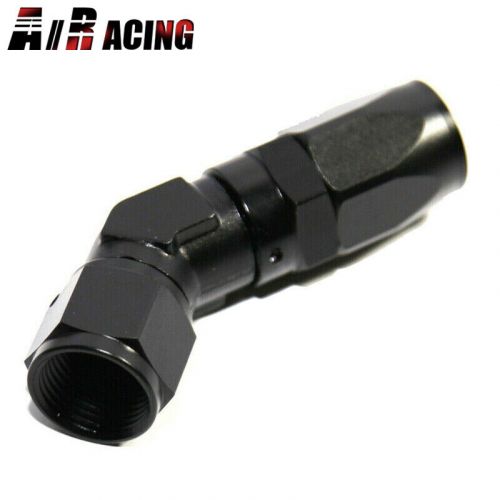 Black an8 8an an-8 45 degree swivel fuel oil gas line end union elbow fitting