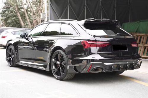 For audi rs6 avant c8 wagon 19up dry carbon fiber rear trunk spoiler middle wing