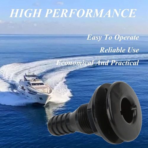 Thru hull fitting drain scupper 3/4in hose coupling rugged impact resistant f...