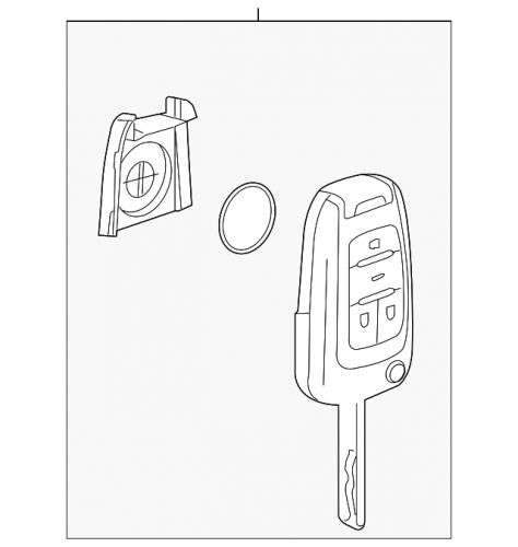 Genuine gm folding door lock and ignition lock key with transmitter 13504259